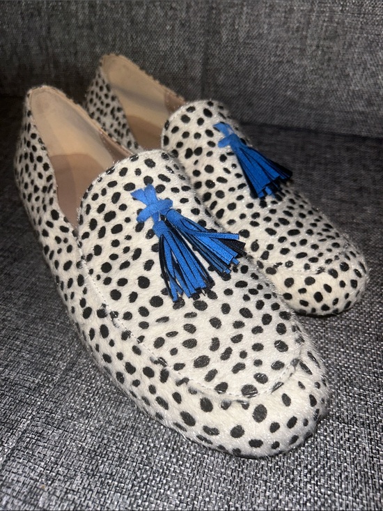 Shoes - NEW-Women’s Dalmatian Print Loafers with Blue Tassel